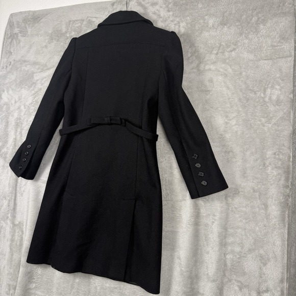 Andrea Brem black wool blend button front coat size Small Peacoat - Picture 16 of 16